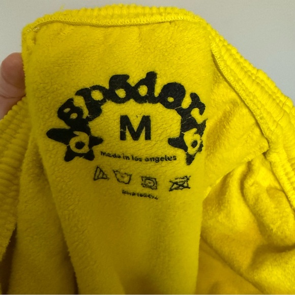 Sp5der Legacy Yellow Print Sweatpants Size Medium - Picture 5 of 5